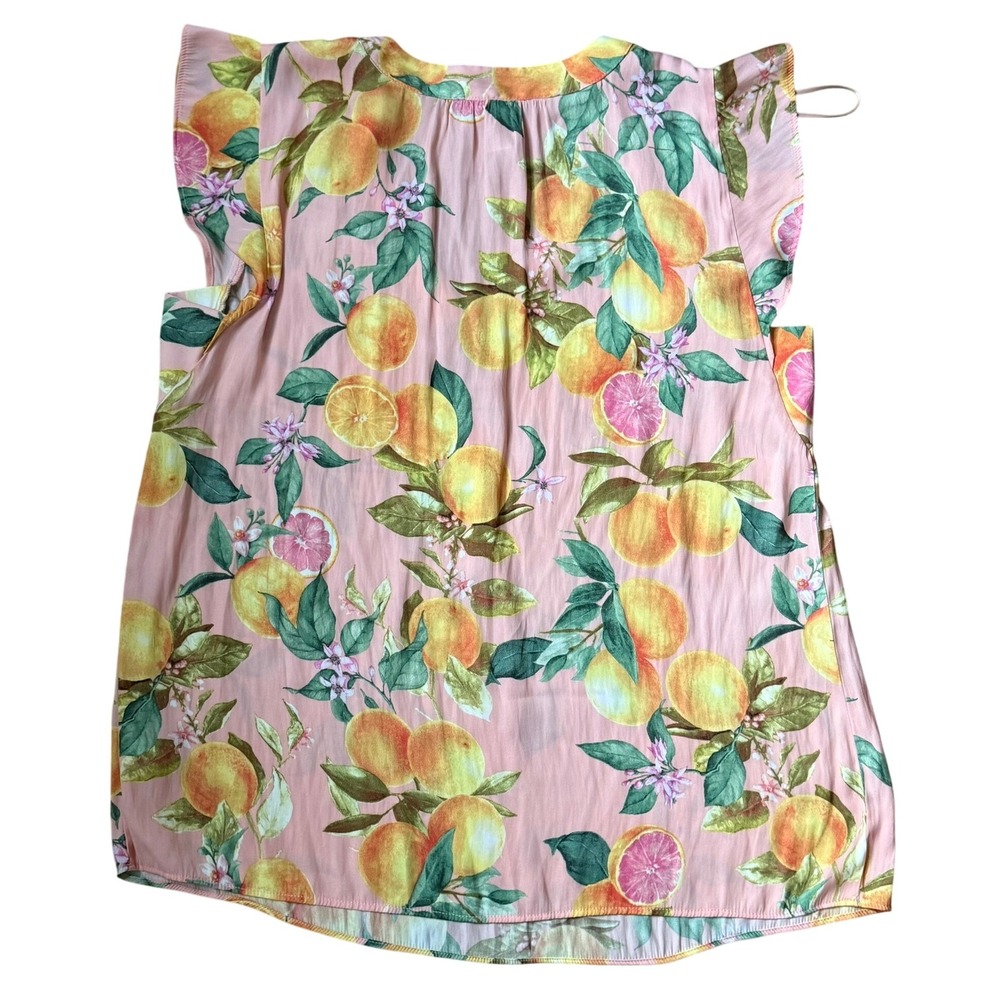 Joie Women's Floral Print Sleeveless Blouse Top, Pink and Orange, Medium‎ - Picture 2 of 7